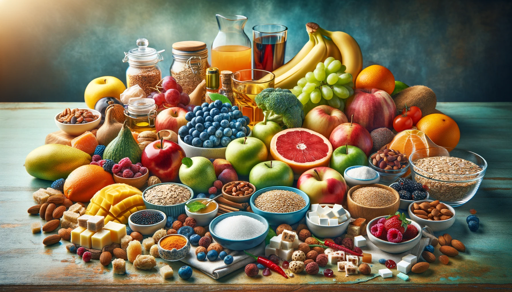 beneficios de una dieta adecuada para diabeticos mostrando una variedad de alimentos saludables
